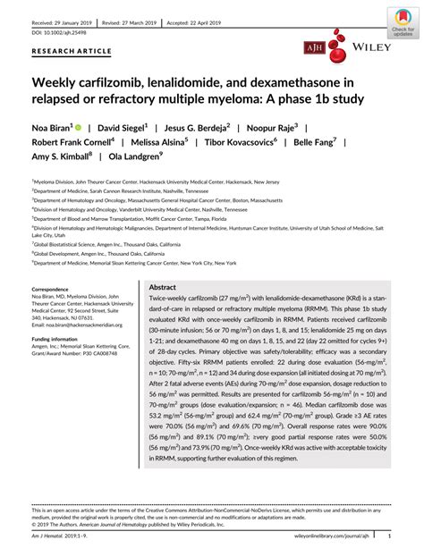 Weekly carfilzomib, lenalidomide, and dexamethasone in 